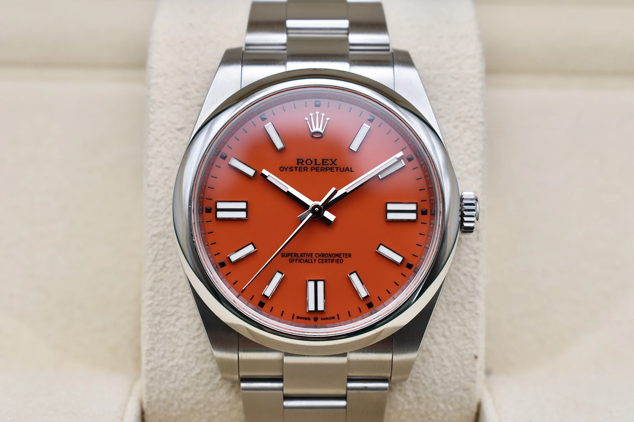 Rolex Oyster Perpetual 41 “Coral” | Stainless Steel | 124300 | Box & Papers