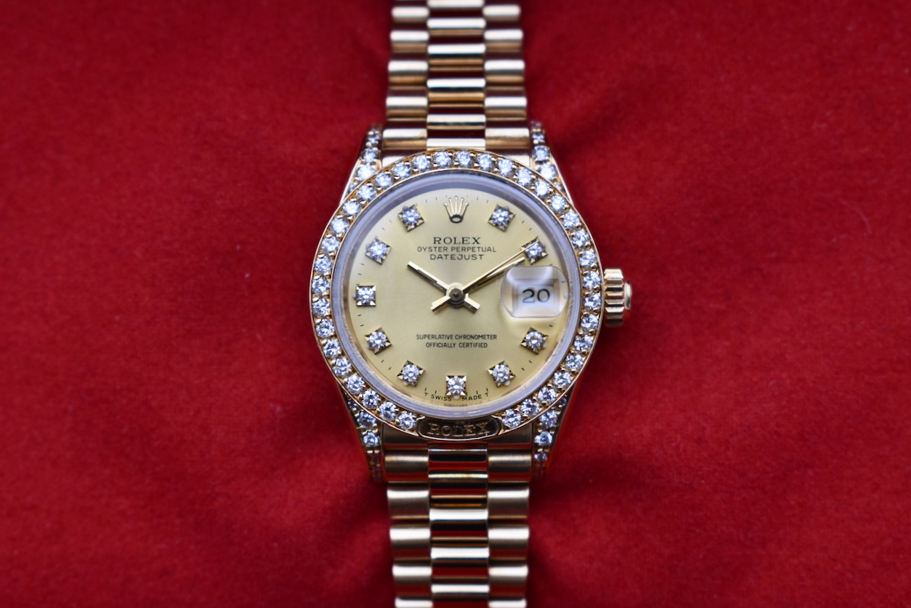 Rolex Datejust Lady 18ct Yellow Gold Diamond Set Watch 69158 | 1994 Box & Papers