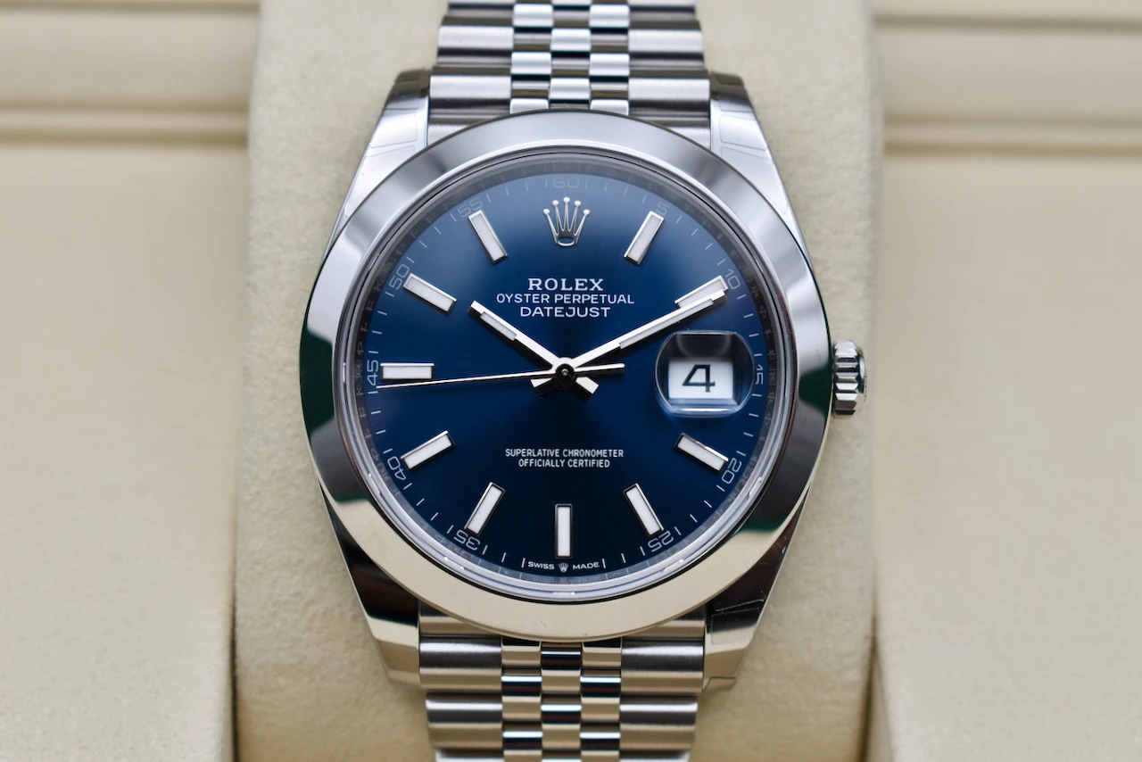 Rolex Datejust 41 Stainless Steel Blue Baton Watch 126300 | 2025 Unworn