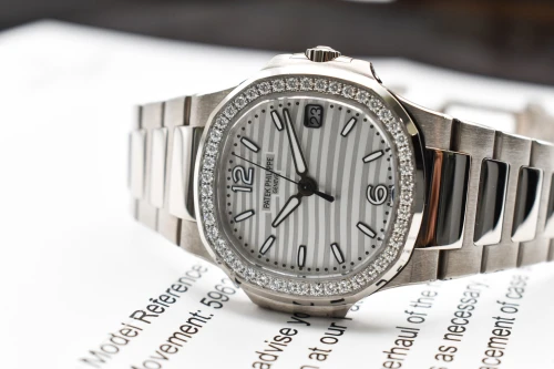 Patek Philippe Ladies Nautilus White Gold Diamond Watch 7010/1G-011 | B&P