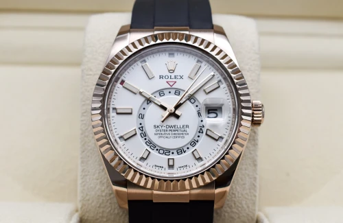 Rolex Skydweller 18ct Rose Gold Oysterflex Watch 326135 | 2021 B&P