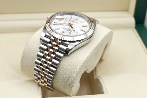 Rolex Datejust 41 Stainless Steel & Rose Gold Motif Dial Watch 126331 | B&P