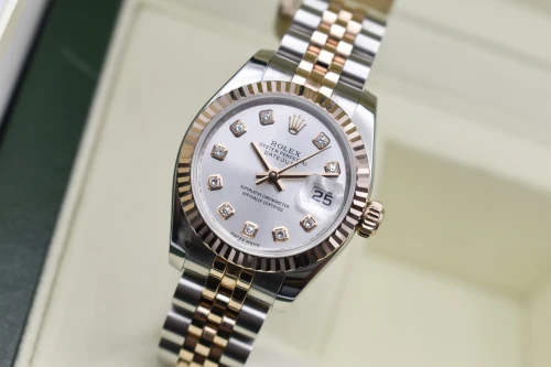 Rolex Datejust Lady 26mm Stainless Steel & 18K Rose Gold Diamond Watch 179171 | B&P