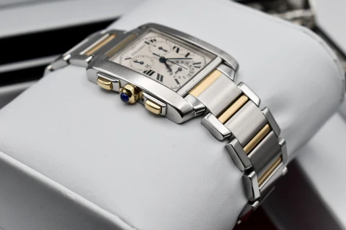 Cartier Tank Francaise Chronoflex Steel & 18ct Gold Watch 2303 | Watch Only