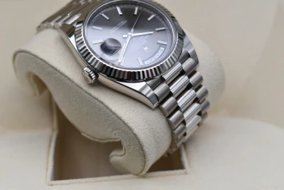 Rolex Day Date 40 18k White Gold Slate Grey Watch 228239 | 2022 Box & Papers