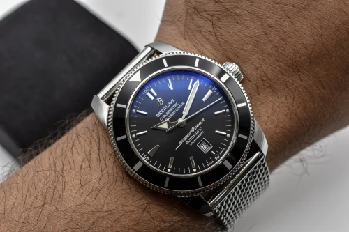 Breitling Supeocean Heritage 46 Stainless Steel Black DIal Watch A17320 | B&P
