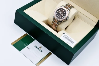 Rolex Yacht-Master 37 Steel & 18k Rose Gold Choco Dial Watch 268621 | 2020 B & P