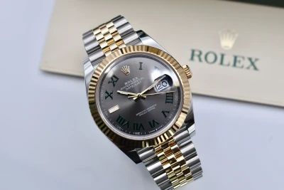 Rolex Datejust 41 Steel & 18k Gold Wimbledon Dial Watch 126333 | 2025 B&P