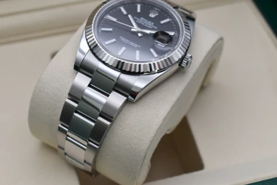 Rolex Datejust 41 Black Baton Stainless Steel Watch 126334 | 2026 Unworn