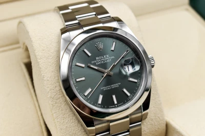 Rolex Datejust 41mm Stailess Steel Mint Green Watch 126300 | 2025 B&P