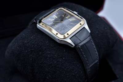 Cartier Santos Dumont Large Stainless Steel & 18k Grey Watch W2SA0028 | 2024 B&P
