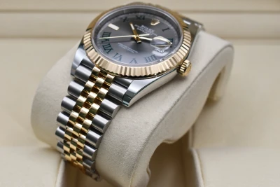 Rolex Datejust 41 Steel & 18k Gold Wimbledon Dial Watch 126333 | 2025 B&P