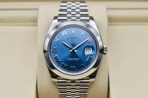 Rolex Datejust 41 Stainless Steel Blue Azzurro Watch 126300 | 2026 Unworn