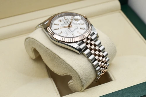 Rolex Datejust 41 Stainless Steel & Rose Gold Motif Dial Watch 126331 | B&P