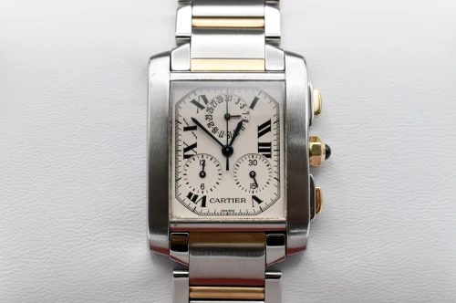 Cartier Tank Francaise Chronoflex Steel & 18ct Gold Watch 2303 | Watch Only