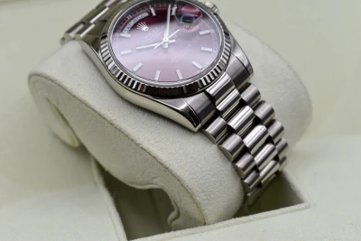 Rolex Day-Date White Gold Cherry Red Watch 118239 | Box & Papers