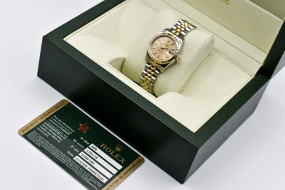 Rolex Lady Datejust Steel & 18ct Gold Champagne Dial 26mm Watch 179173 | B&P