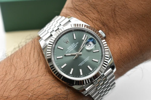 Rolex Datejust 41 Mint Green Stainless Steel Watch 126334 | B&P
