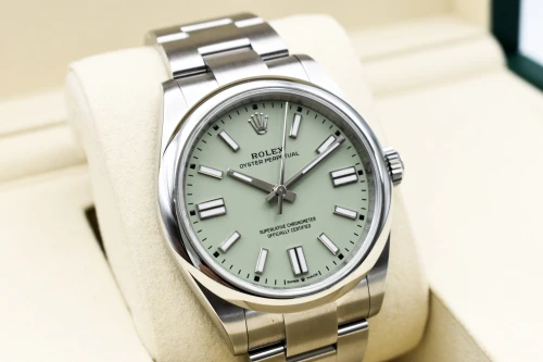 Rolex Oyster Perpetual 41mm Pistachio Stainless Steel Watch 134300 | Unworn