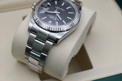 Rolex Datejust 41 Black Baton Stainless Steel Watch 126334 | 2026 Unworn