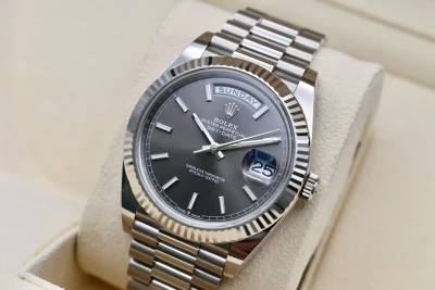 Rolex Day Date 40 18k White Gold Slate Grey Watch 228239 | 2022 Box & Papers