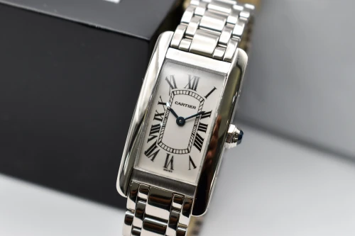 Cartier Tank Americane 18ct White Gold Bracelet Watch 1713 | Box & Papers