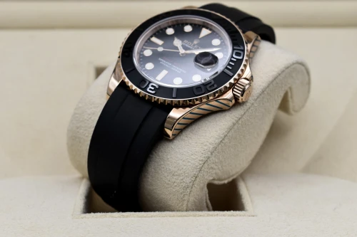 Rolex Yachtmaster 18ct Rose Gold Oysterflex Watch 116655 | Box & Papers