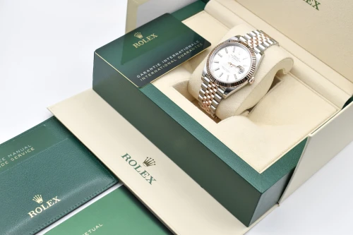 Rolex Datejust 41 Stainless Steel & Rose Gold Motif Dial Watch 126331 | B&P
