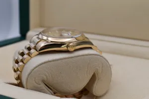 Rolex Day Date 36 18ct Yellow Gold Champagne Diamond Watch 118208 | Box & Papers