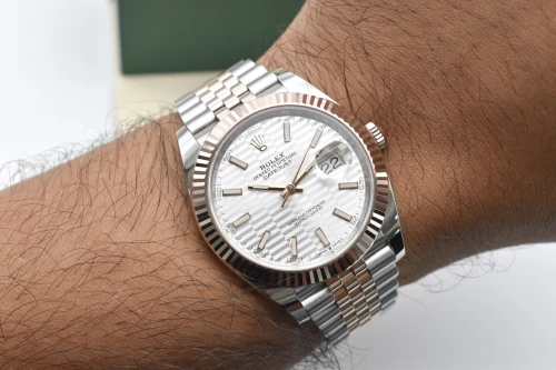Rolex Datejust 41 Stainless Steel & Rose Gold Motif Dial Watch 126331 | B&P