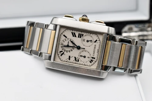 Cartier Tank Francaise Chronoflex Steel & 18ct Gold Watch 2303 | Watch Only