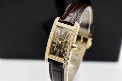 Cartier Tank Americaine Ladies 18ct 32mm Gold Diamond Set Watch 2482