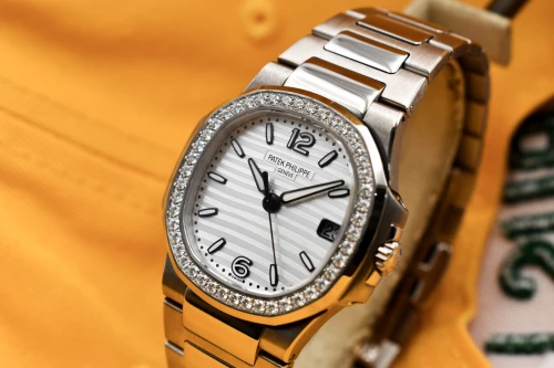 Patek Philippe Ladies Nautilus White Gold Diamond Watch 7010/1G-011 | B&P