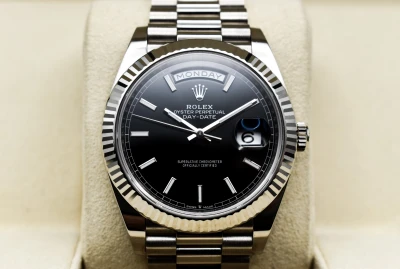 Rolex Day-Date 40 White Gold Black Baton Watch 228239 | 2024 B&P