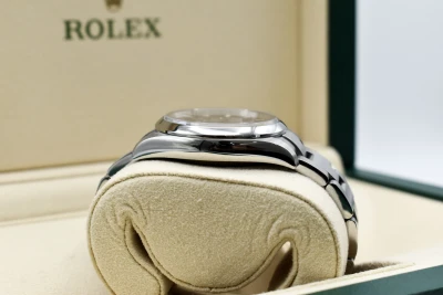 Rolex Oyster Perpetual 34mm Stainless Steel Red Grape Watch 114200 | B&P
