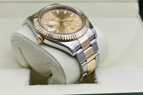 Rolex Datejust 2 Stainless Steel & 18K Gold Chamoagne Dial Watch 116333 | B&P