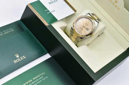 Rolex Datejust 2 Stainless Steel & 18K Gold Chamoagne Dial Watch 116333 | B&P
