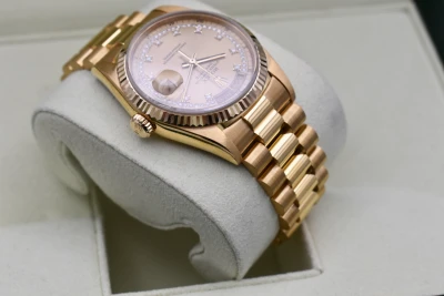 Rolex Day Date 36 Vintage Diamond String Dial 18k Gold 18238 | 1989 Box & Papers