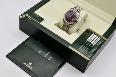 Rolex Day-Date White Gold Cherry Red Watch 118239 | Box & Papers