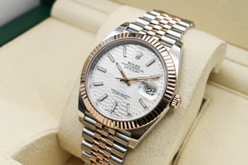 Rolex Datejust 41 Stainless Steel & Rose Gold Motif Dial Watch 126331 | B&P