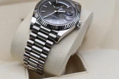 Rolex Day Date 40 18k White Gold Slate Grey Watch 228239 | 2022 Box & Papers