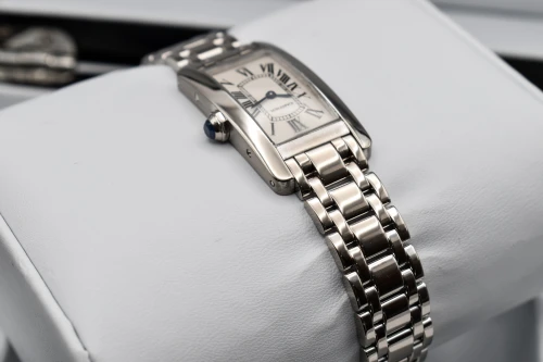 Cartier Tank Americane 18ct White Gold Bracelet Watch 1713 | Box & Papers