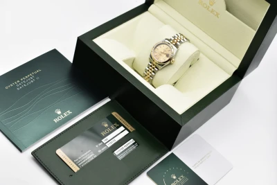 Rolex Datejust Lady Stainless Steel & 18k Champagne Dial Watch | Box & Papers