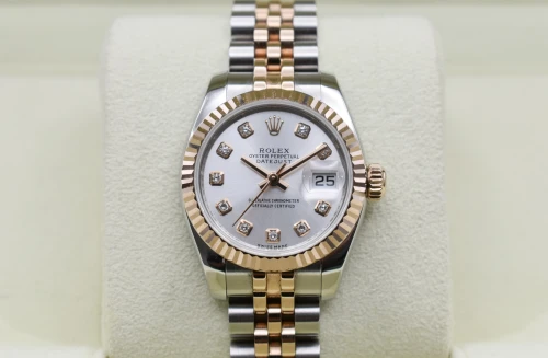Rolex Datejust Lady 26mm Stainless Steel & 18K Rose Gold Diamond Watch 179171 | B&P