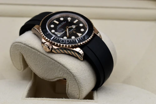 Rolex Yachtmaster 18ct Rose Gold Oysterflex Watch 116655 | Box & Papers