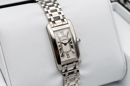 Cartier Tank Americane 18ct White Gold Bracelet Watch 1713 | Box & Papers