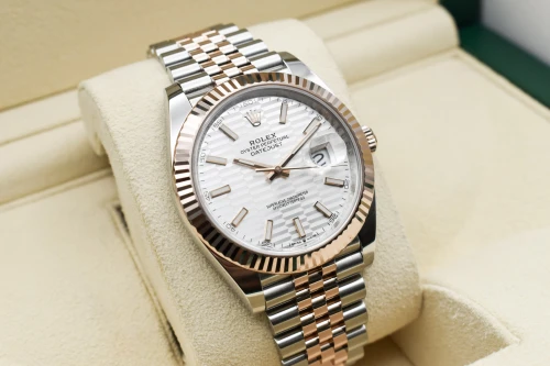 Rolex Datejust 41 Stainless Steel & Rose Gold Motif Dial Watch 126331 | B&P
