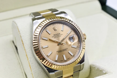 Rolex Datejust 2 Stainless Steel & 18K Gold Chamoagne Dial Watch 116333 | B&P