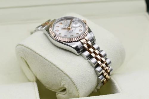 Rolex Datejust Lady 26mm Stainless Steel & 18K Rose Gold Diamond Watch 179171 | B&P