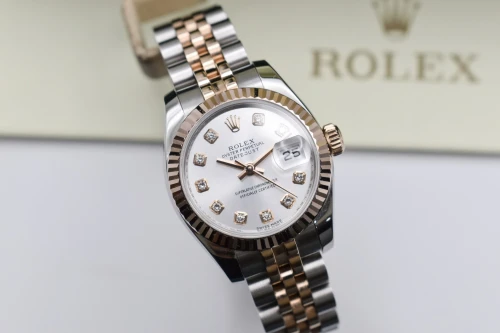 Rolex Datejust Lady 26mm Stainless Steel & 18K Rose Gold Diamond Watch 179171 | B&P